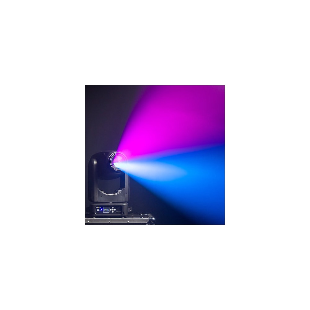 Evolite 350 W hybrid head Beam / Spot / Wash, motorized zoom, fixed / rotating gobos, 3-facet prism, set of 2 + flight case