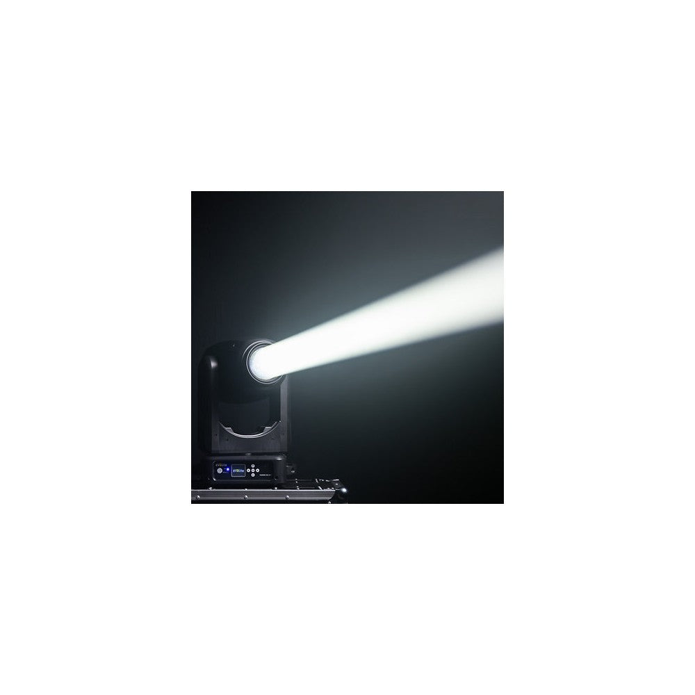 Evolite 350 W hybrid head Beam / Spot / Wash, motorized zoom, fixed / rotating gobos, 3-facet prism, set of 2 + flight case
