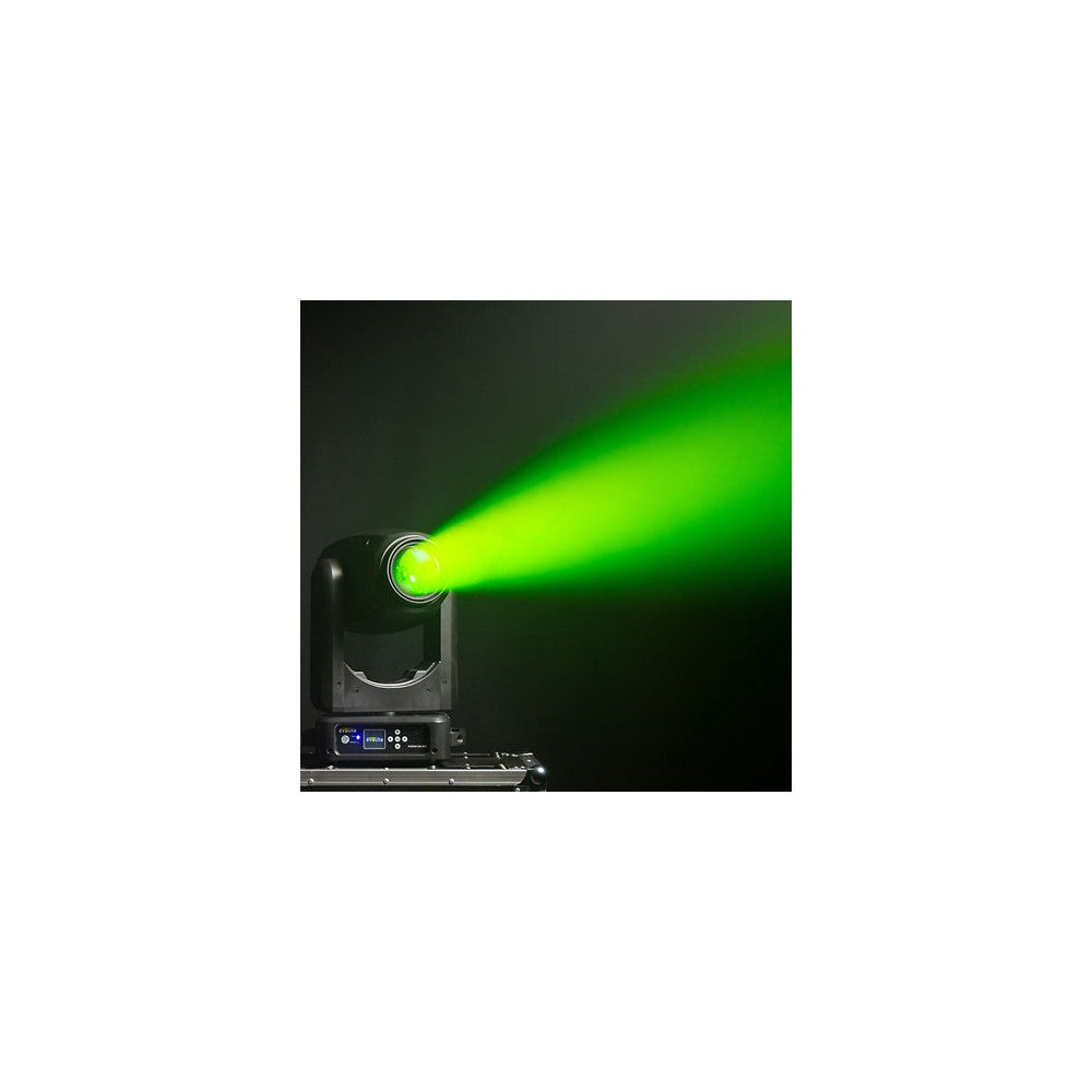 Evolite 350 W hybrid head Beam / Spot / Wash, motorized zoom, fixed / rotating gobos, 3-facet prism, set of 2 + flight case