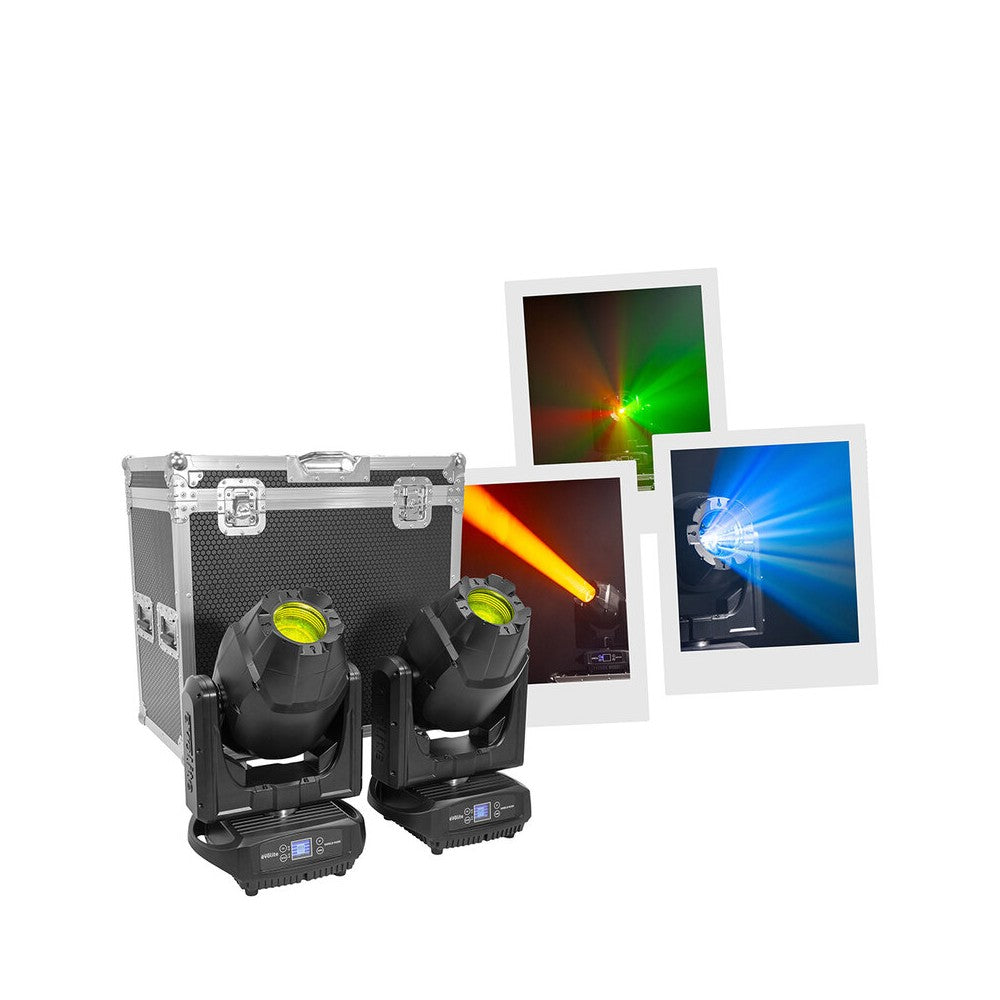 Evolite 250 W floodlight, 4° - 40° zoom, fixed / rotating Gobos, IP65, DMX / auto / sound control