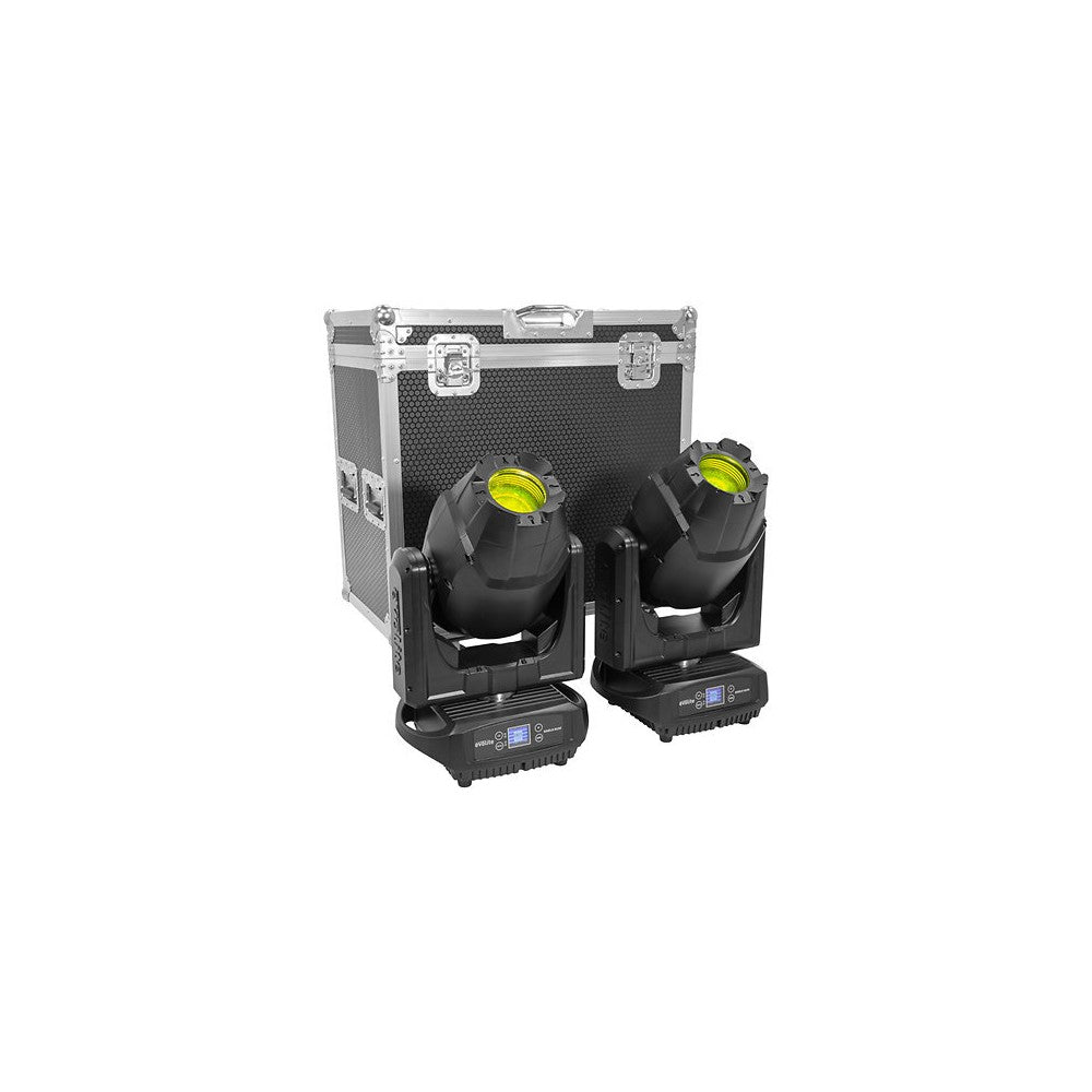 Evolite 250 W floodlight, 4° - 40° zoom, fixed / rotating Gobos, IP65, DMX / auto / sound control