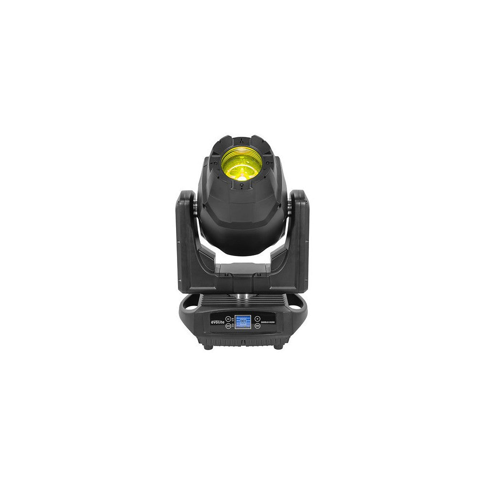 Evolite 250 W floodlight, 4° - 40° zoom, fixed / rotating Gobos, IP65, DMX / auto / sound control