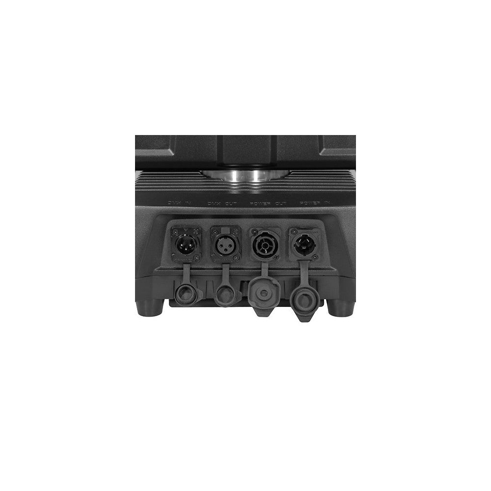 Evolite 250 W floodlight, 4° - 40° zoom, fixed / rotating Gobos, IP65, DMX / auto / sound control