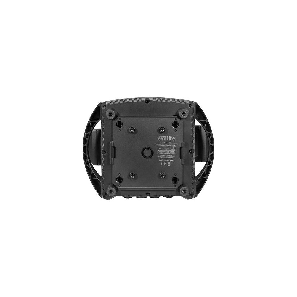 Evolite 250 W floodlight, 4° - 40° zoom, fixed / rotating Gobos, IP65, DMX / auto / sound control