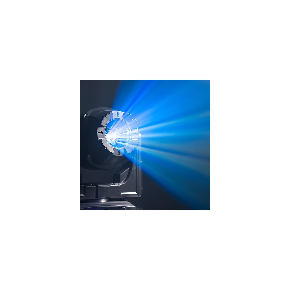 Evolite 250 W floodlight, 4° - 40° zoom, fixed / rotating Gobos, IP65, DMX / auto / sound control