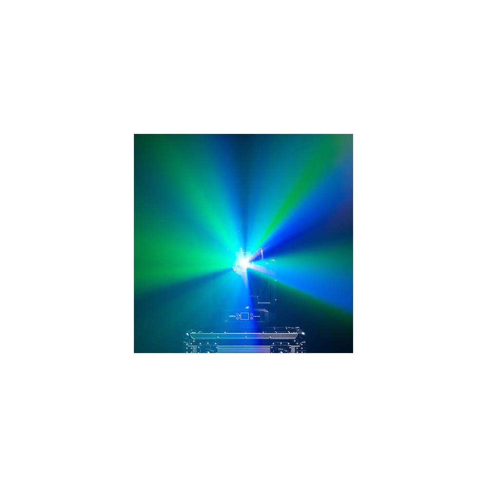 Evolite 250 W floodlight, 4° - 40° zoom, fixed / rotating Gobos, IP65, DMX / auto / sound control
