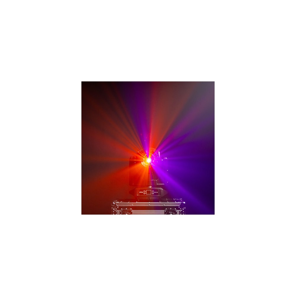 Evolite 250 W floodlight, 4° - 40° zoom, fixed / rotating Gobos, IP65, DMX / auto / sound control