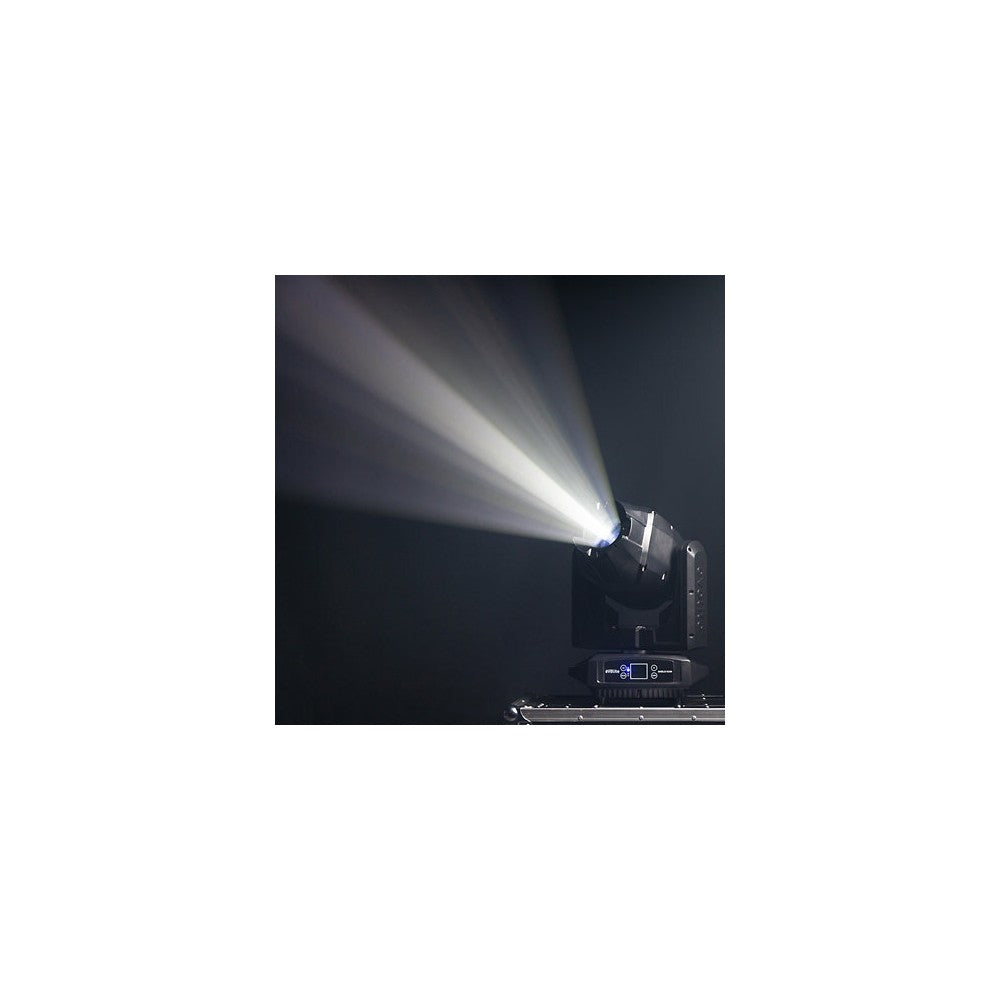 Evolite 250 W floodlight, 4° - 40° zoom, fixed / rotating Gobos, IP65, DMX / auto / sound control