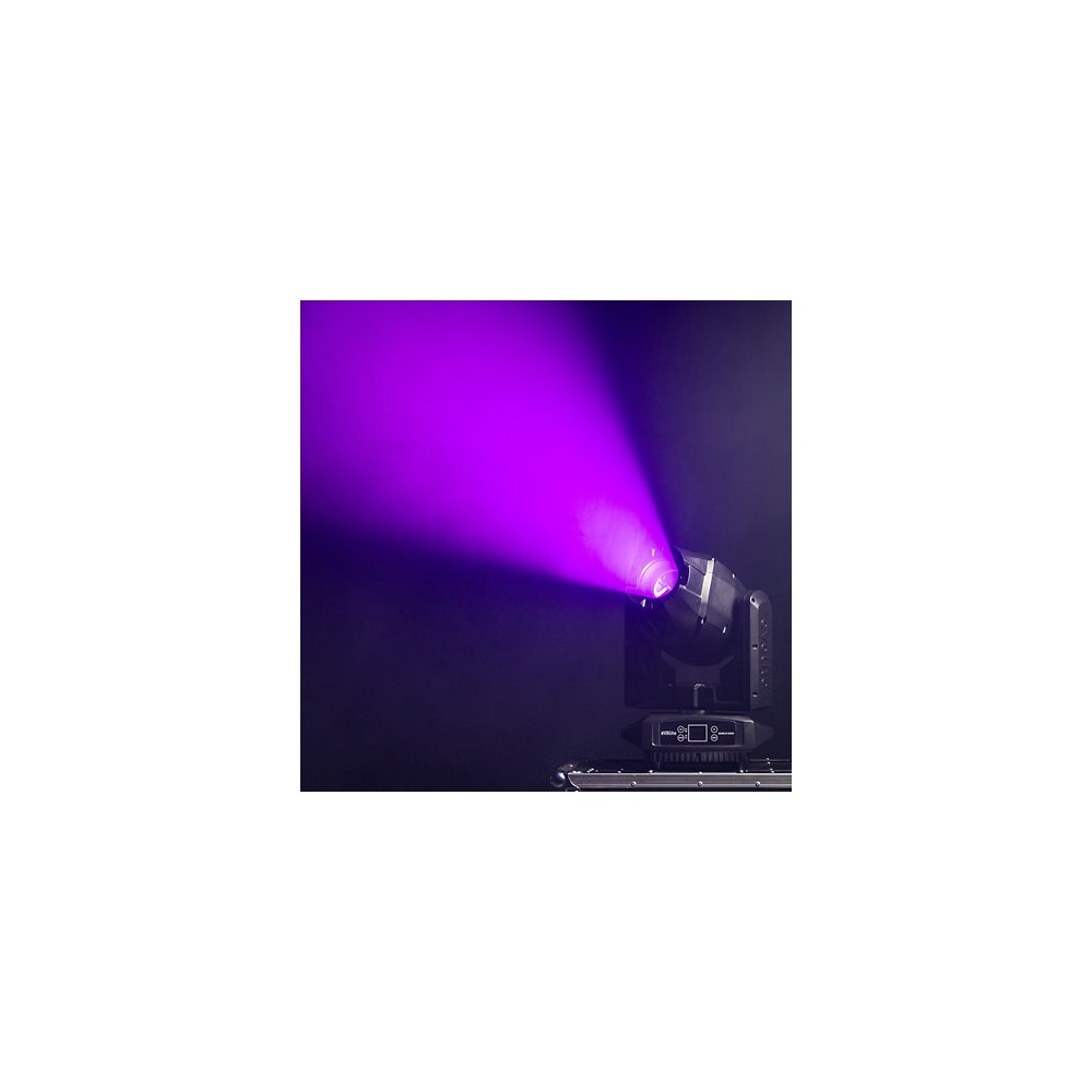 Evolite 250 W floodlight, 4° - 40° zoom, fixed / rotating Gobos, IP65, DMX / auto / sound control