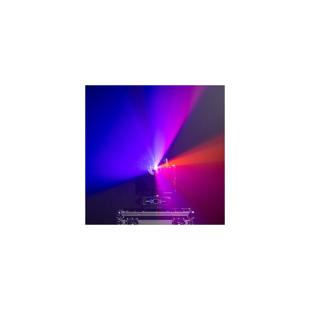 Evolite 250 W floodlight, 4° - 40° zoom, fixed / rotating Gobos, IP65, DMX / auto / sound control