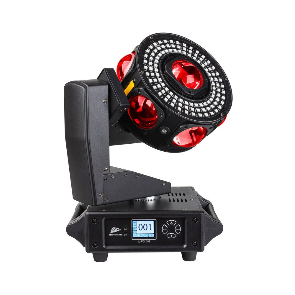 JB Systems Compact 4-in-1 light effect, 3  x 50 mW RGB lasers, 3 x 10 W orange strobes, 28 x 3 W RGBW LEDs and 108 x RGB 3-in-1