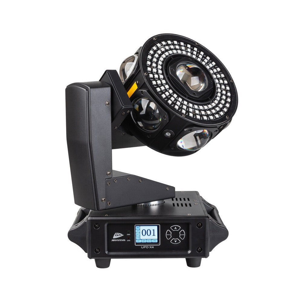 JB Systems Efecto de luz compacto 4 en 1, 3 láseres RGB de 50 mW, 3 estrobos naranjas de 10 W, 28 ledes RGBW de 3 W y 108 RGB 3 en 1