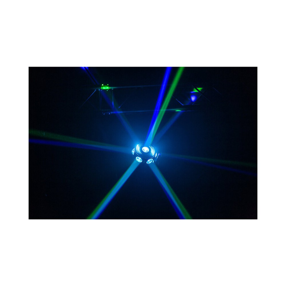 JB Systems Compact 4-in-1 light effect, 3  x 50 mW RGB lasers, 3 x 10 W orange strobes, 28 x 3 W RGBW LEDs and 108 x RGB 3-in-1