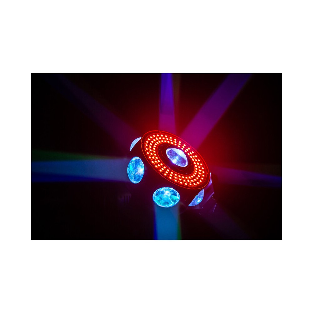 JB Systems Compact 4-in-1 light effect, 3  x 50 mW RGB lasers, 3 x 10 W orange strobes, 28 x 3 W RGBW LEDs and 108 x RGB 3-in-1