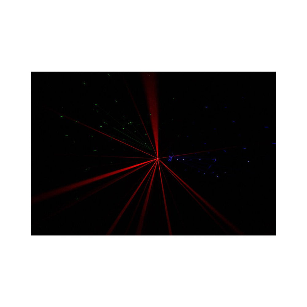 JB Systems Compact 4-in-1 light effect, 3  x 50 mW RGB lasers, 3 x 10 W orange strobes, 28 x 3 W RGBW LEDs and 108 x RGB 3-in-1