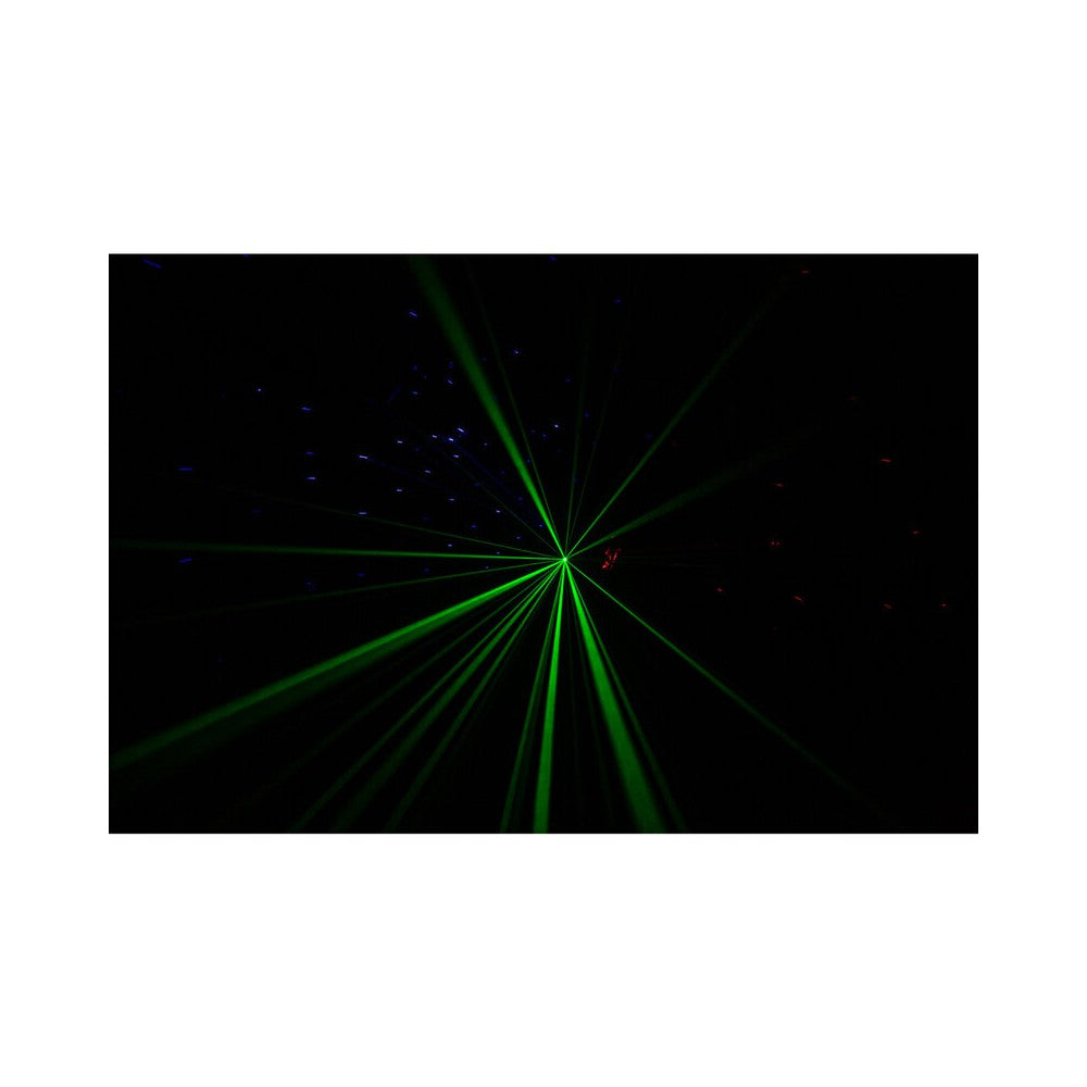 JB Systems Compact 4-in-1 light effect, 3  x 50 mW RGB lasers, 3 x 10 W orange strobes, 28 x 3 W RGBW LEDs and 108 x RGB 3-in-1