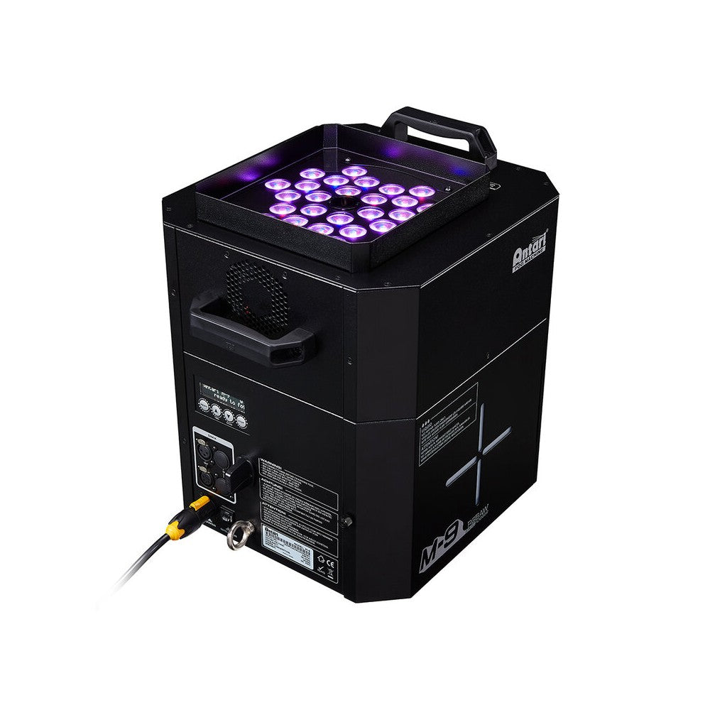 Antari 1820 W, 27 x RGBAW LED stage jet fogger with LCD control panel, water based compatible fluids, 3-pin and 5-pin DMX, wirel