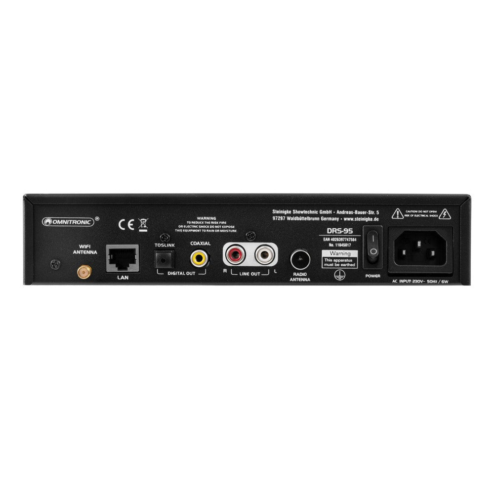 OMNITRONIC DRS-95 Internet Radio con DAB+ e Bluetooth