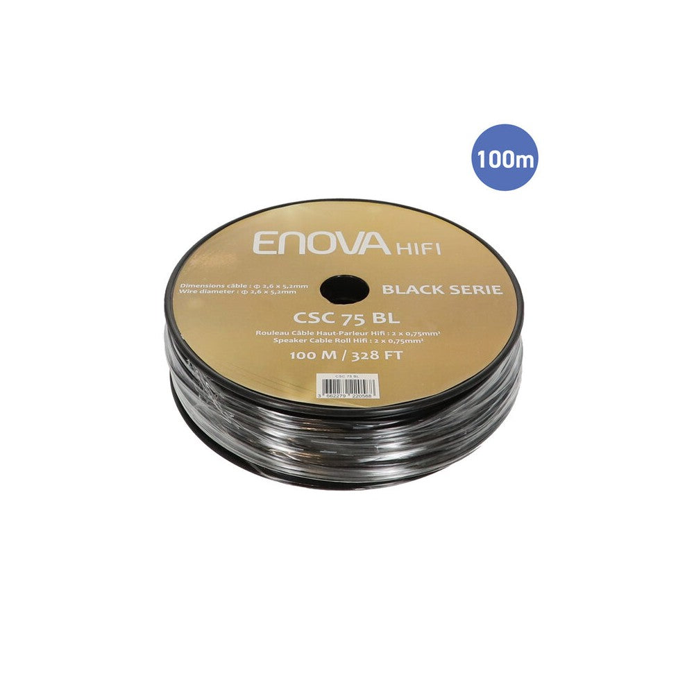 Enova Hifi Reel of Hi-Fi loudspeaker cable, 2 x 0.75 mm2, 100 m