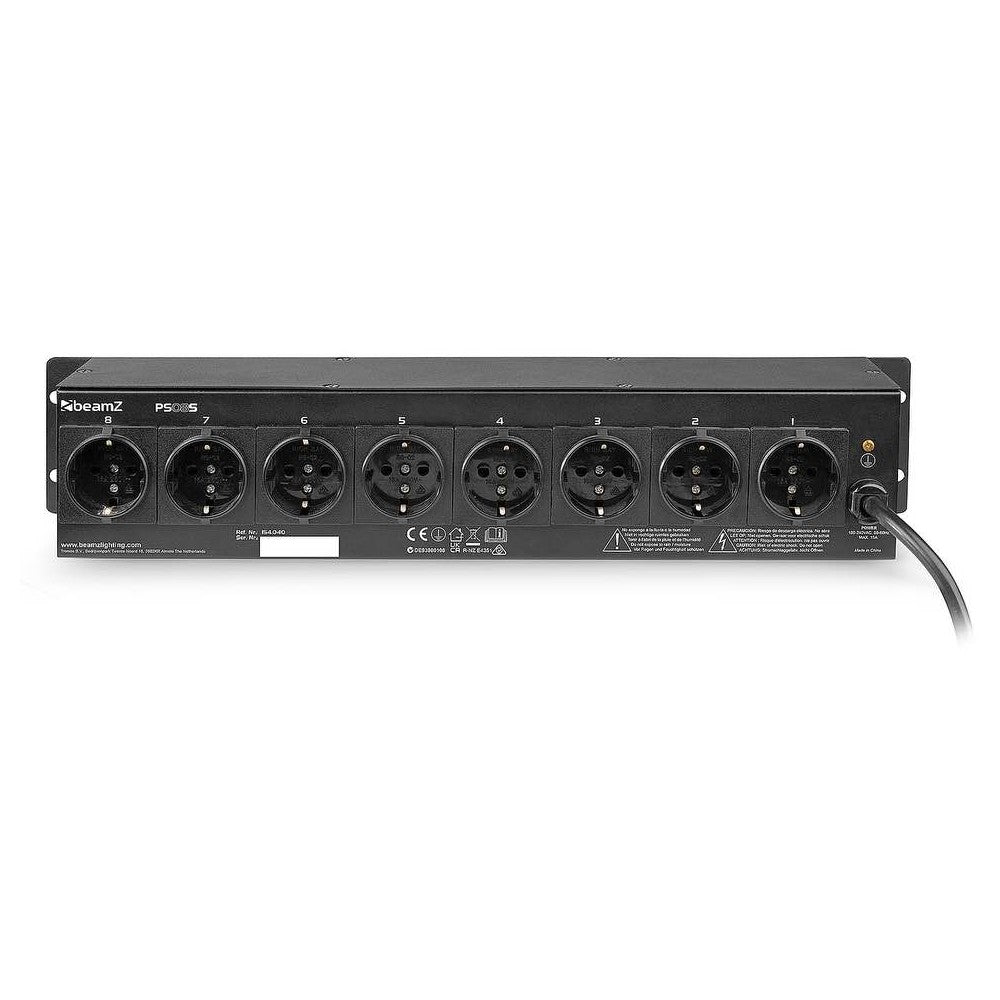 Beamz PS08S Panel de control de 8 canales Schuko