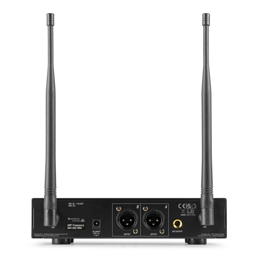 Power Dynamics PD220B Micrófono Inalámbrico True Diversity 2x80 Canales BP