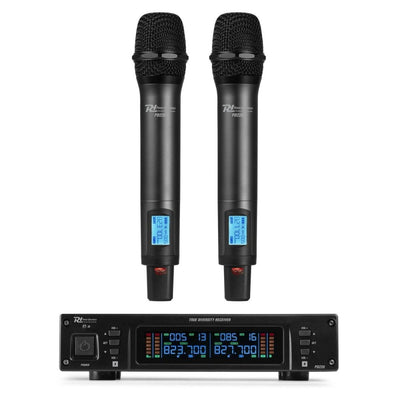 Power Dynamics PD220 Wireless Micro True Diversity 2x80Ch. Handheld Microphone