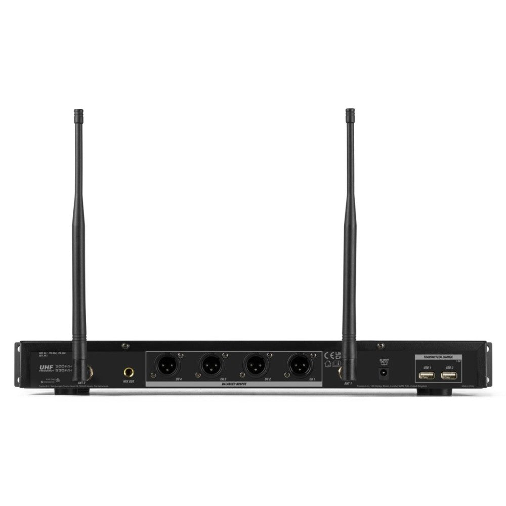 Power Dynamics PD524B WirelMicro UHF 4x100Ch 4BP