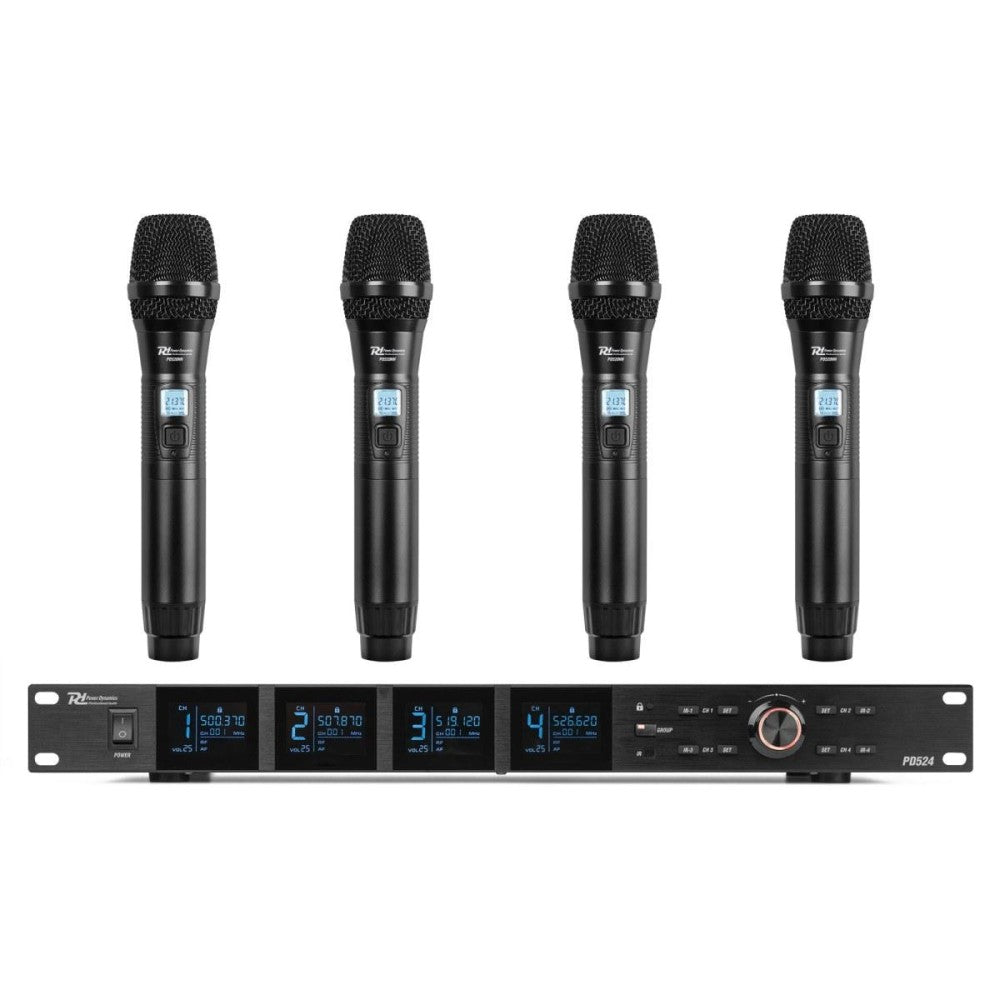 Power Dynamics PD524 Wirel.Micro UHF 4x100Ch 4HH