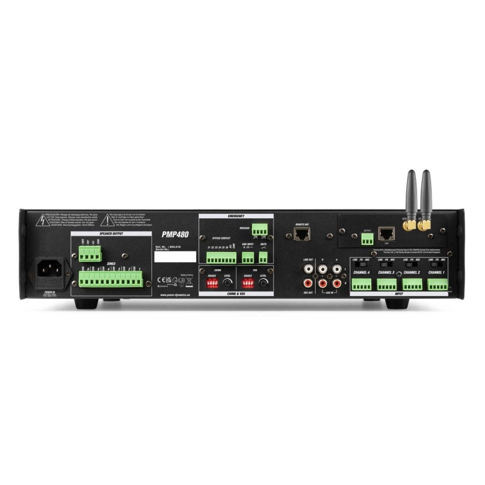 Power Dynamics PMP480 Amplificador mezclador comercial 480W 6 zonas
