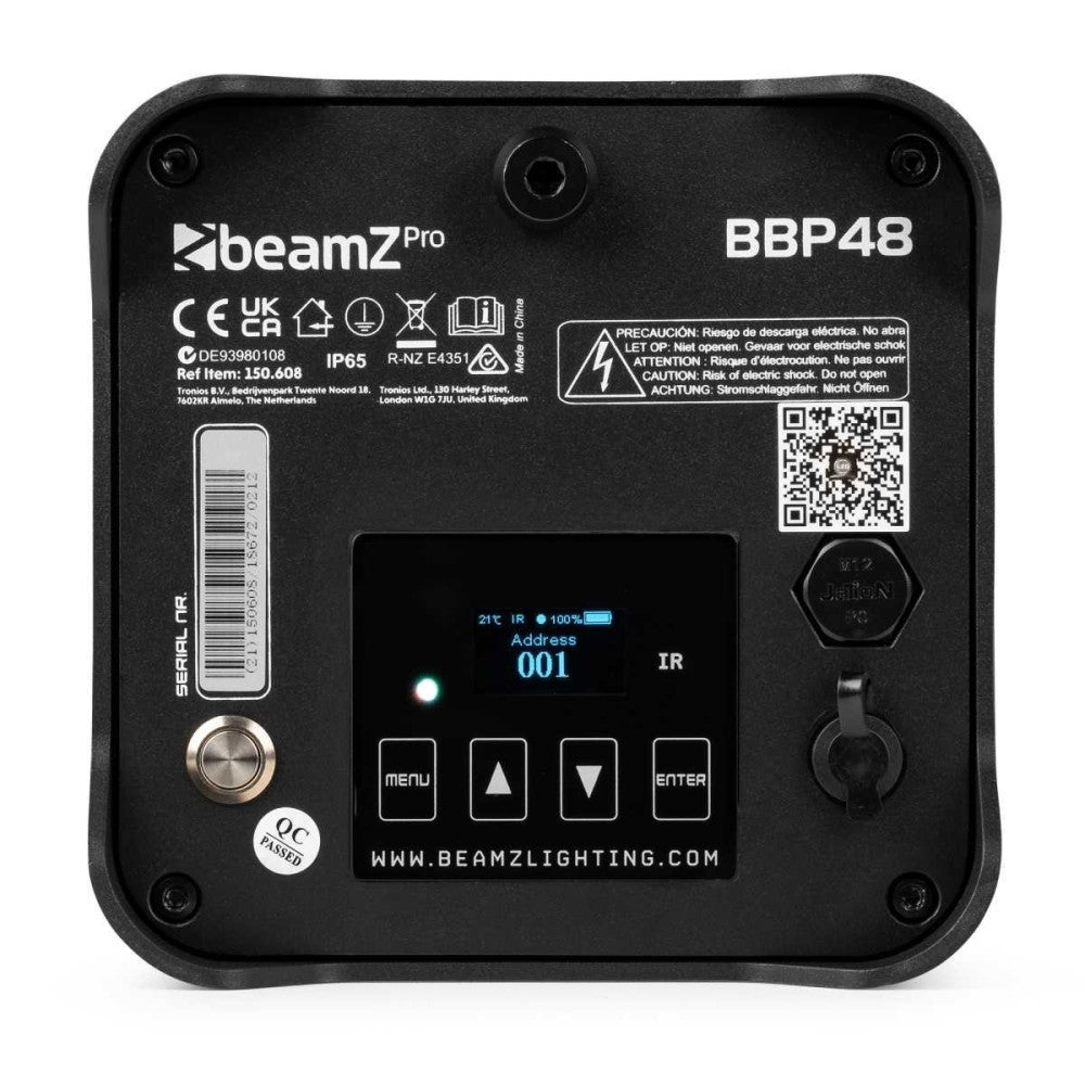 Beamz Pro BBP48 Uplight IP65 9x12W 6in1 WDMX