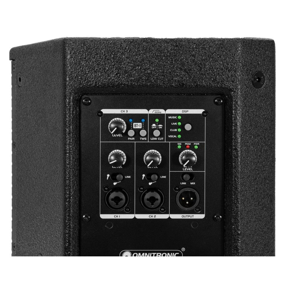 OMNITRONIC PAS-210A MK4 Top de 2 vías, activo, DSP, BT
