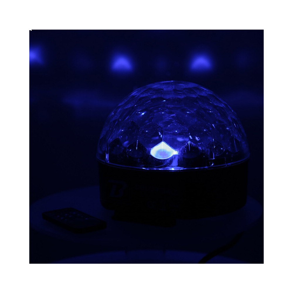 BoomTone DJ 9 W half-sphere LED light ball with 3 RGB LEDs, remote control included