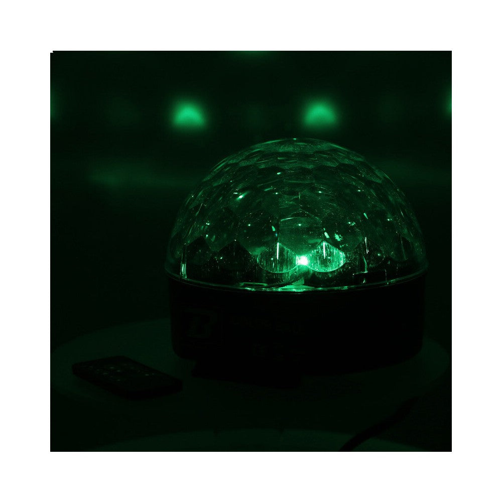 BoomTone DJ 9 W half-sphere LED light ball with 3 RGB LEDs, remote control included