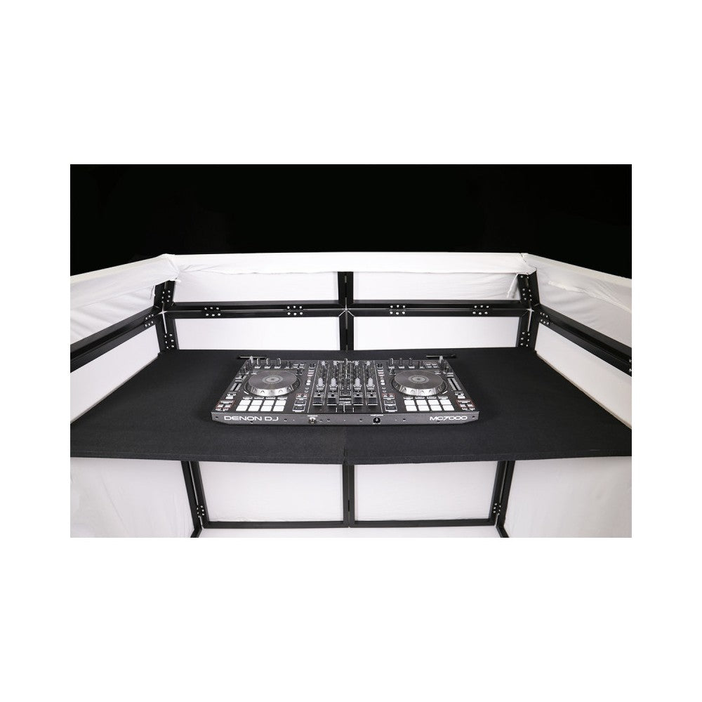 BoomTone DJ DJ stand to professionally set up DJ equipment and conceal the control room - white Lycra