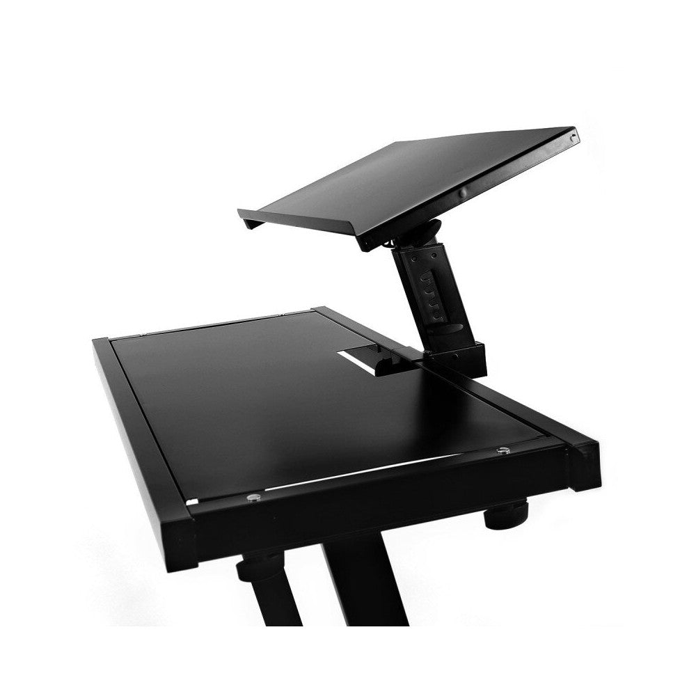 BoomTone DJ Mueble DJ con soporte PC integrado, fabricado en acero