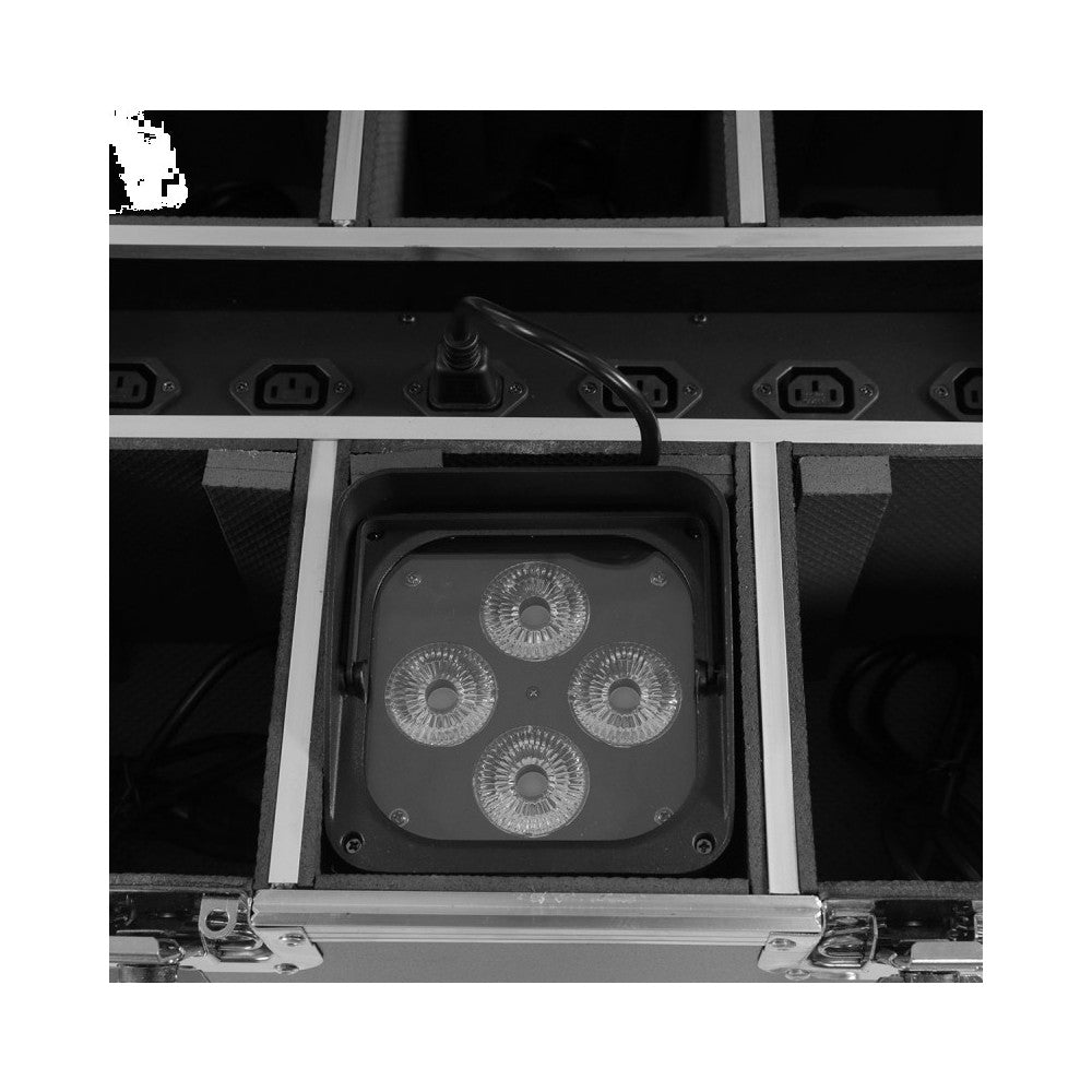 BoomTone DJ Flight case designed for transporting 6 BoomtoneDj EZ-BOX 4 x 15 W projectors and recharging them
