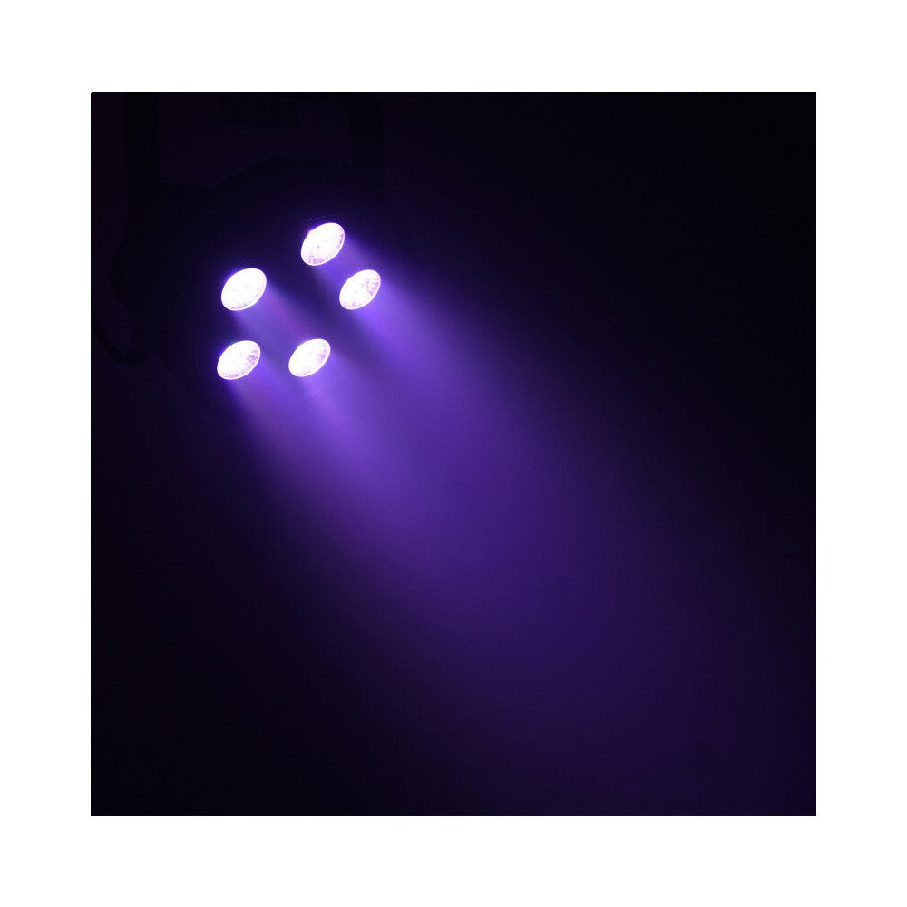 BoomTone DJ Set of 2 Flat LED Spotlights 5 x 5W 4-in-1 with Carrying Bag