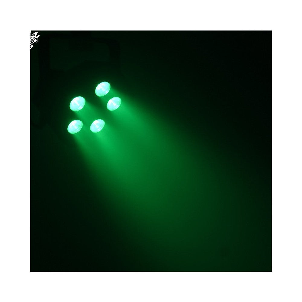 BoomTone DJ Set of 2 Flat LED Spotlights 5 x 5W 4-in-1 with Carrying Bag