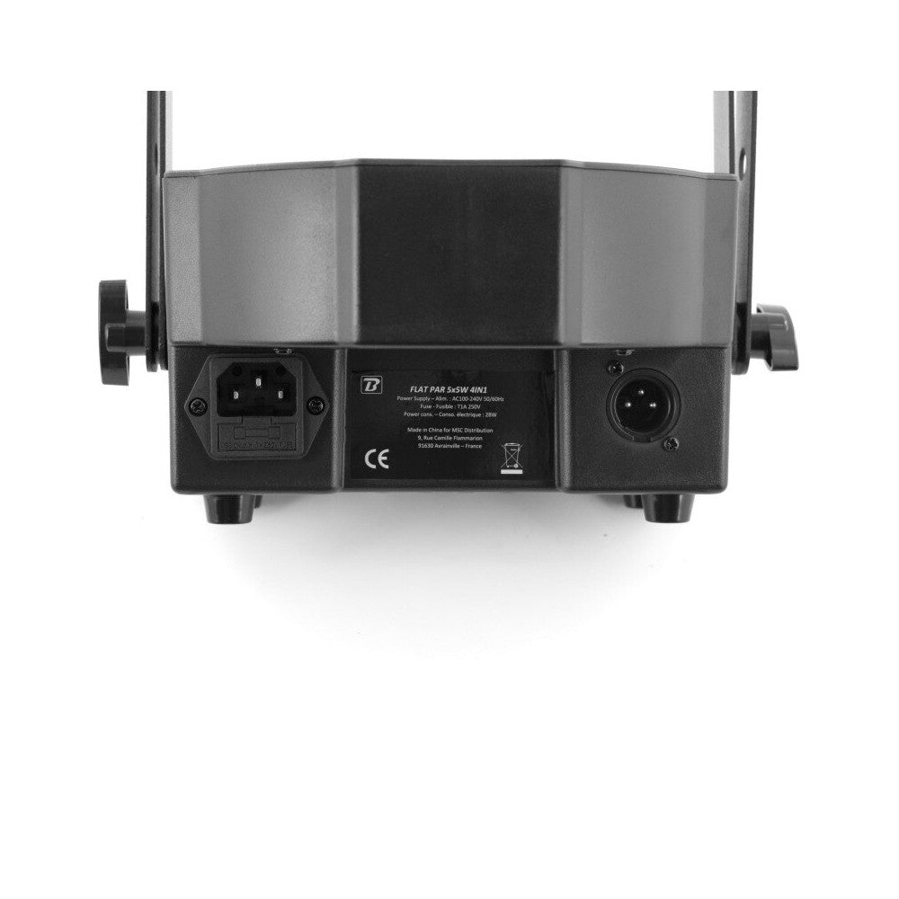 BoomTone DJ Set of 2 Flat LED Spotlights 5 x 5W 4-in-1 with Carrying Bag