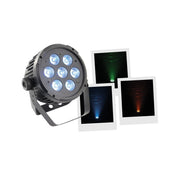 BoomTone DJ 7 x 10 W 5-in-1 LED projector, IR remote control included