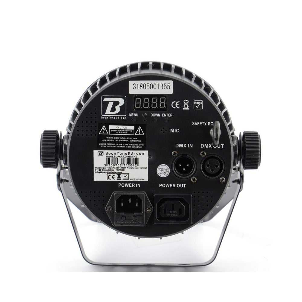 Proyector LED BoomTone DJ 7 x 10 W 5 en 1, incluye mando a distancia por infrarrojos