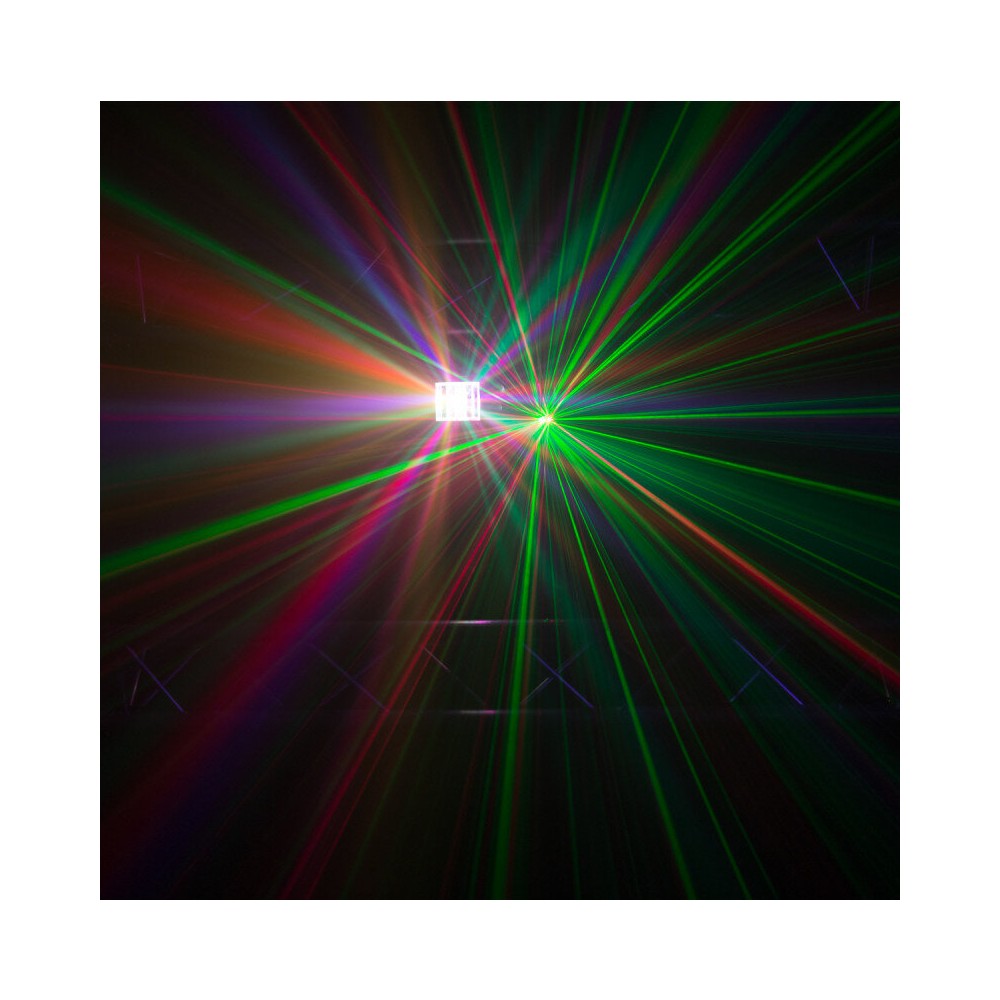 BoomTone DJ 4-in-1 light show with a multitude of effects: laser, strobe, animated gobos, Derby