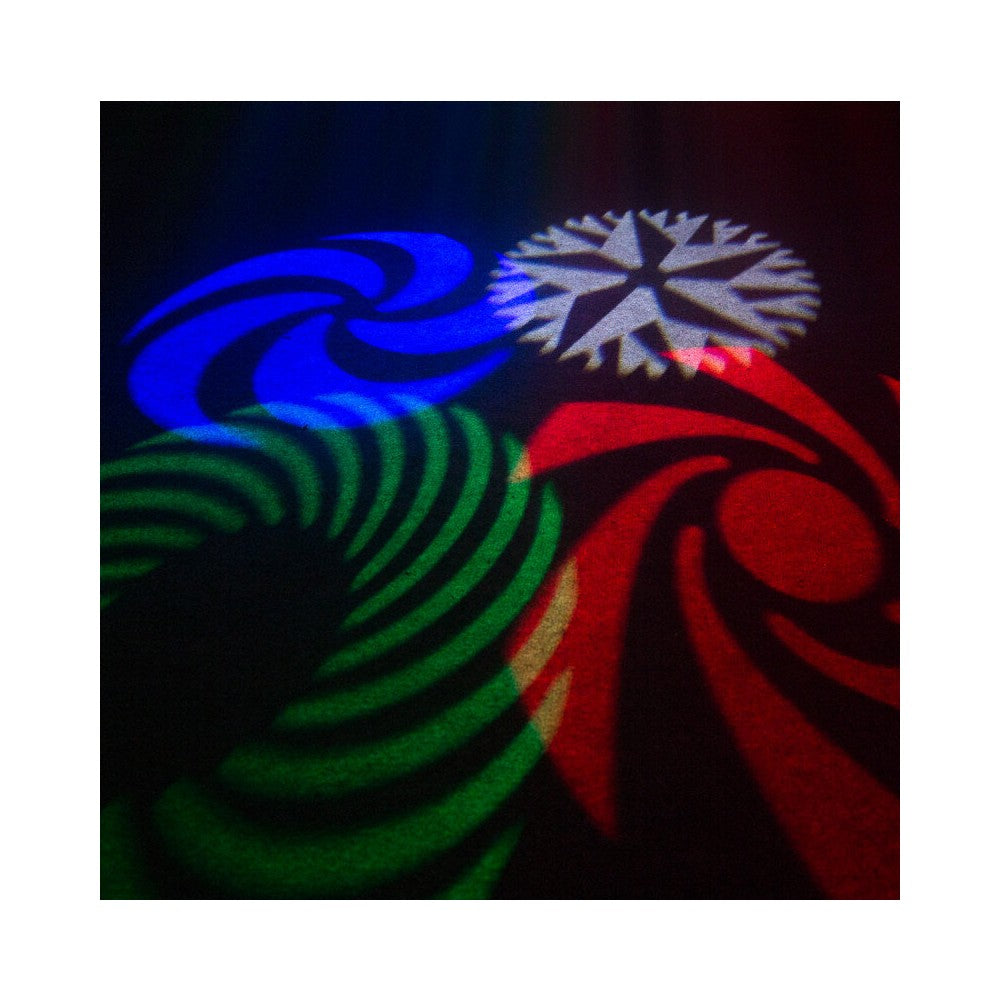 BoomTone DJ 4-in-1 light show with a multitude of effects: laser, strobe, animated gobos, Derby