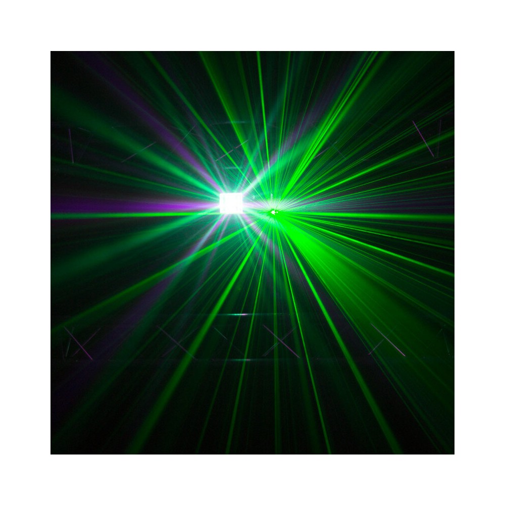 BoomTone DJ 4-in-1 light show with a multitude of effects: laser, strobe, animated gobos, Derby