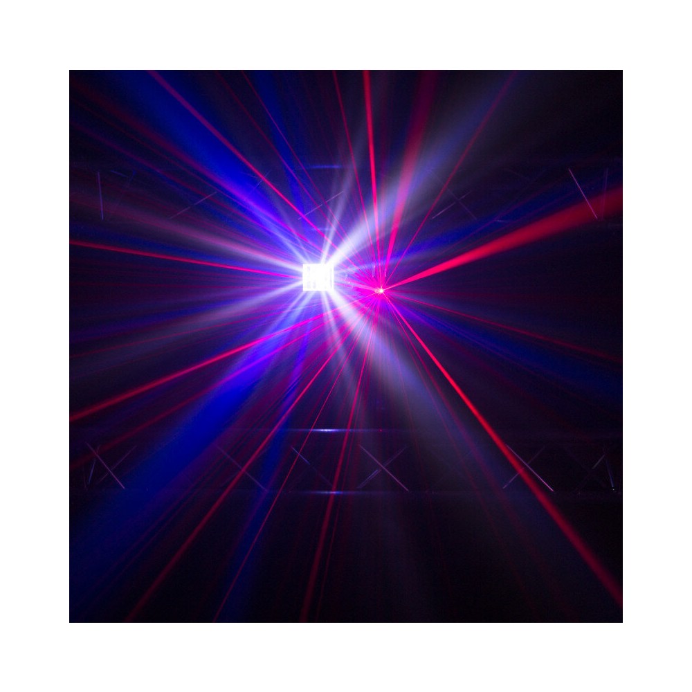BoomTone DJ 4-in-1 light show with a multitude of effects: laser, strobe, animated gobos, Derby