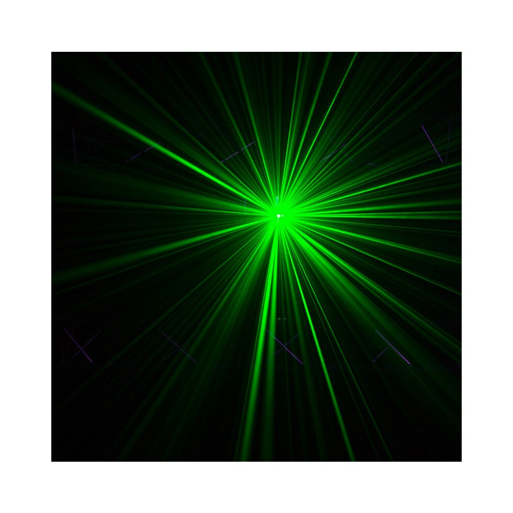 BoomTone DJ 4-in-1 light show with a multitude of effects: laser, strobe, animated gobos, Derby