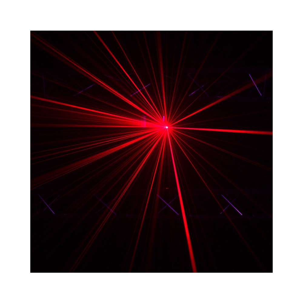 BoomTone DJ 4-in-1 light show with a multitude of effects: laser, strobe, animated gobos, Derby