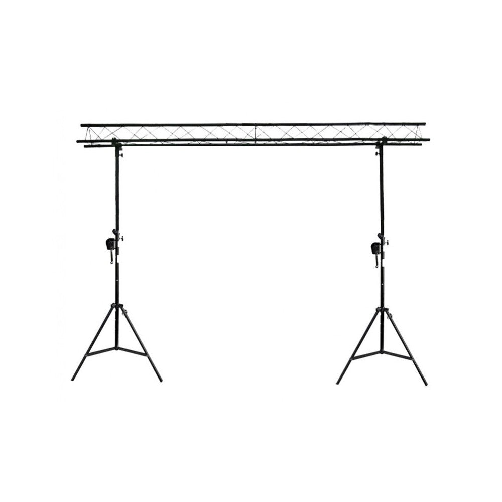 BoomTone DJ Portico steel truss with 2 sections, 4 m wide (2 + 2 m), max. height 3 m, hand-cranked height adjustment