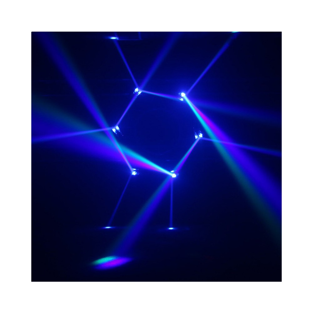 BoomTone DJ 8 CREE 10 W RGBW 4-in-1 LEDs beam effect light show with 2 x 4 lenses, 360° rotation