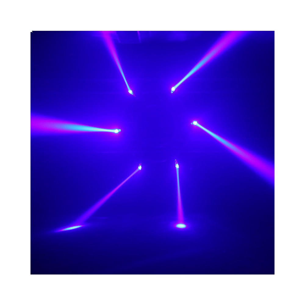 BoomTone DJ 8 CREE 10 W RGBW 4-in-1 LEDs beam effect light show with 2 x 4 lenses, 360° rotation